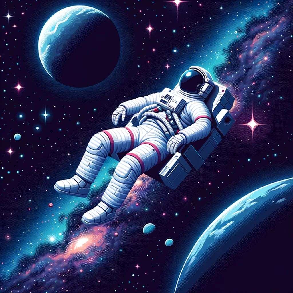 an astronaut, isometric art